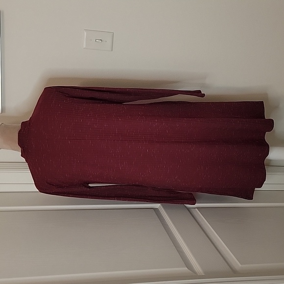 Faded Glory Mock Neck Swing Dress, Size M (8-10), EUC.  Merlot Wine Combo Color - Picture 4 of 10